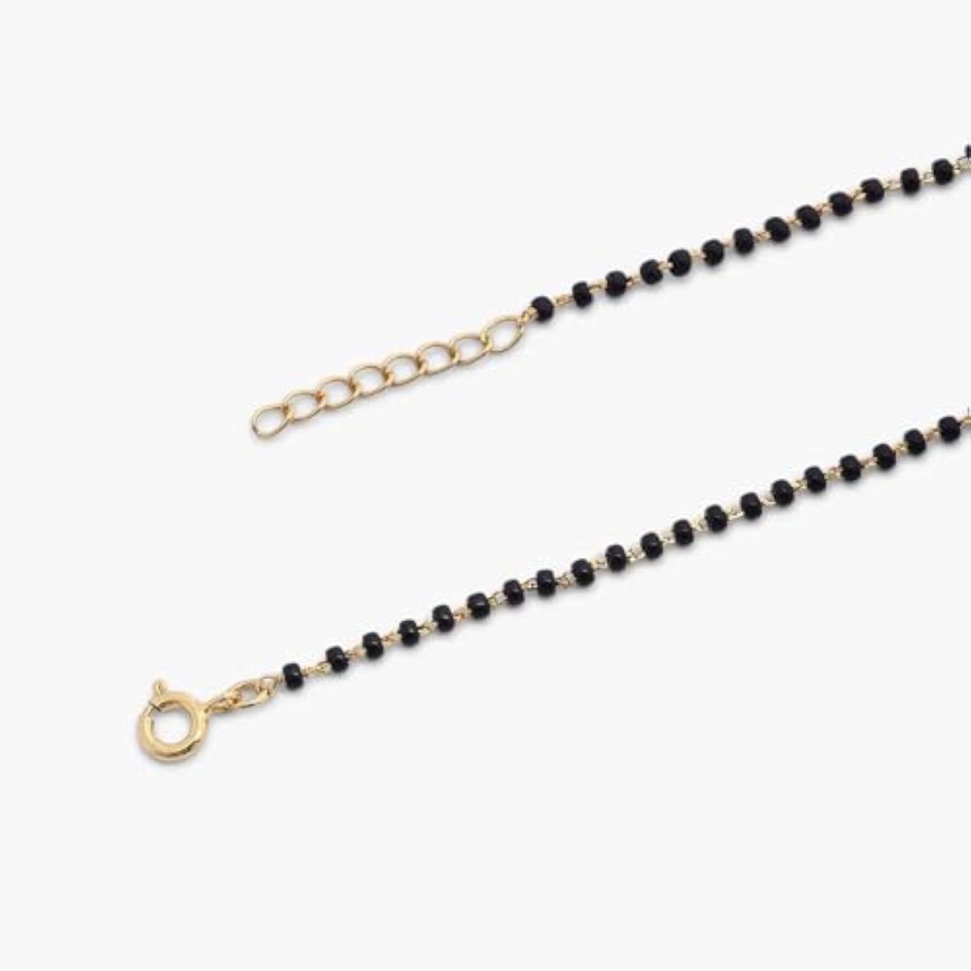 Women's Gold Plated Drop Shaped AD Silver Mangalsutra, Gift for Her